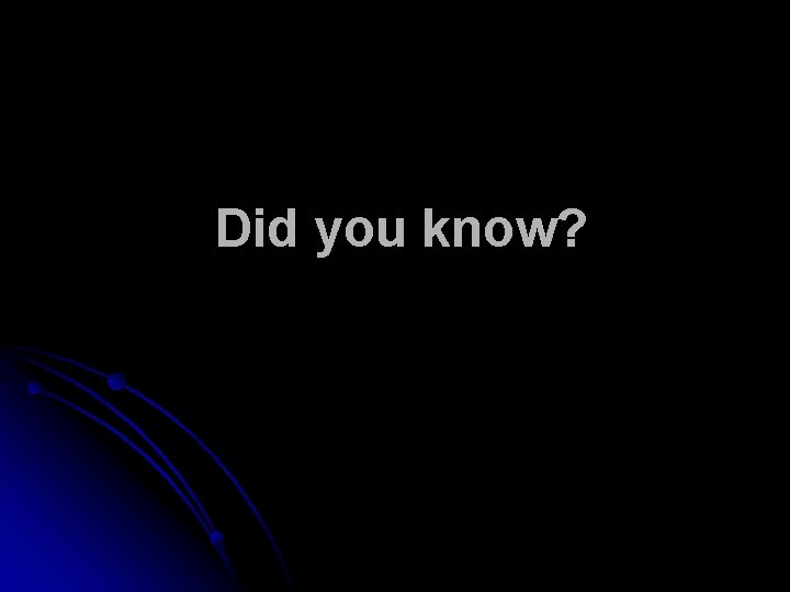 Did you know? 