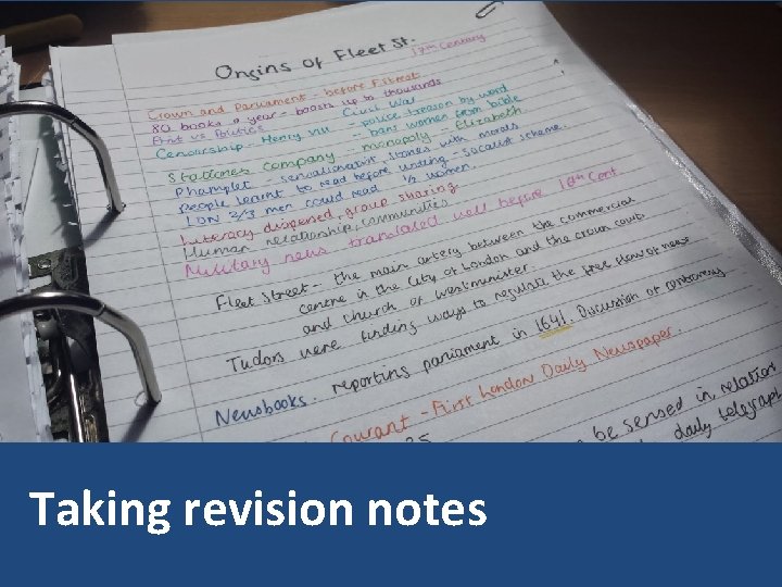 Taking revision notes 