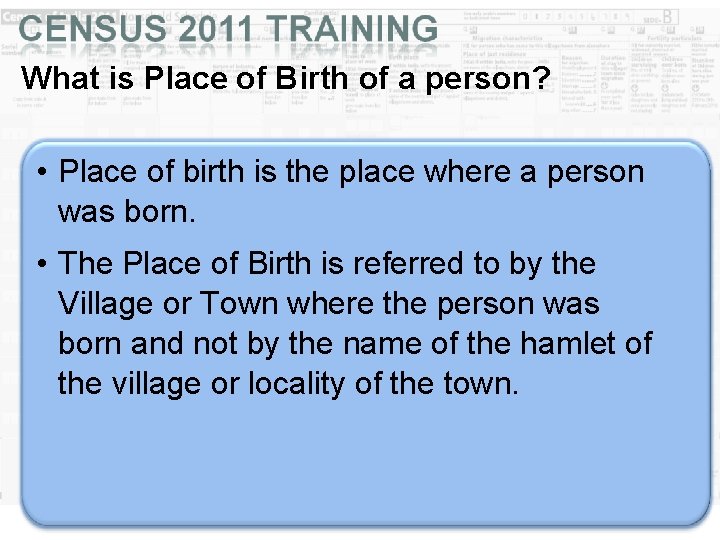 What is Place of Birth of a person? • Place of birth is the What is Place of Birth of a person? • Place of birth is the