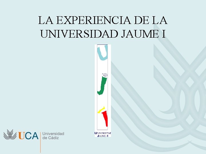 LA EXPERIENCIA DE LA UNIVERSIDAD JAUME I 
