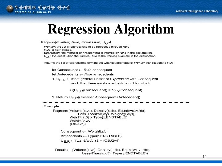 Regression Algorithm 11 