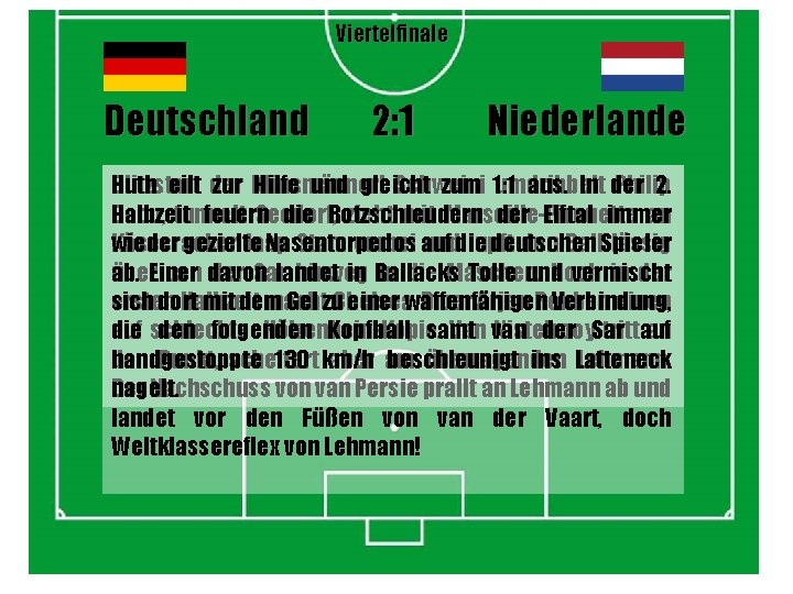 Viertelfinale Deutschland 2: 1 Niederlande Huth eilt der Blitzstart zur Klinsmänner! Hilfe und gleicht