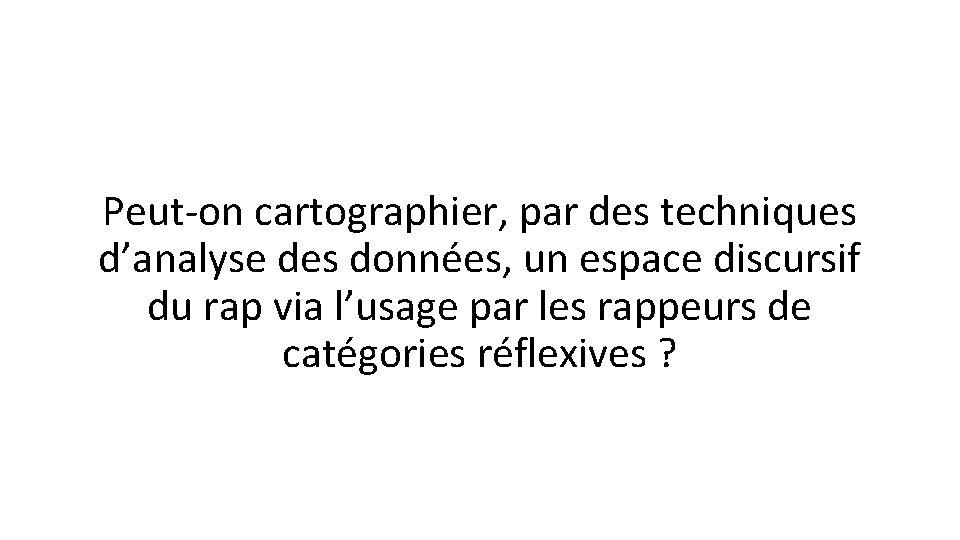 Peut-on cartographier, par des techniques d’analyse des données, un espace discursif du rap via