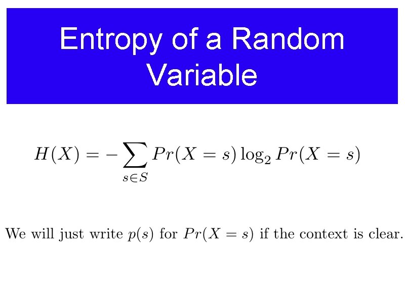 Entropy of a Random Variable 