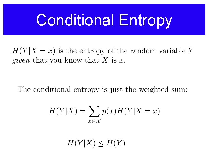 Conditional Entropy 