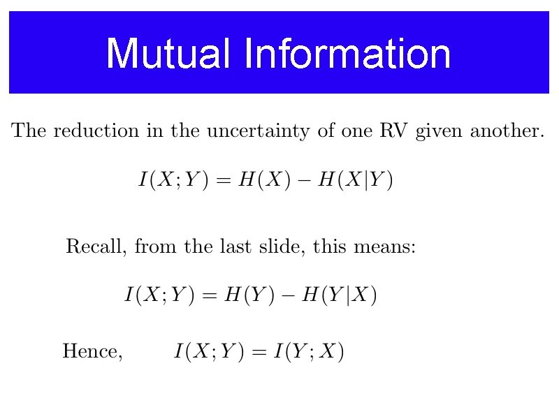 Mutual Information 