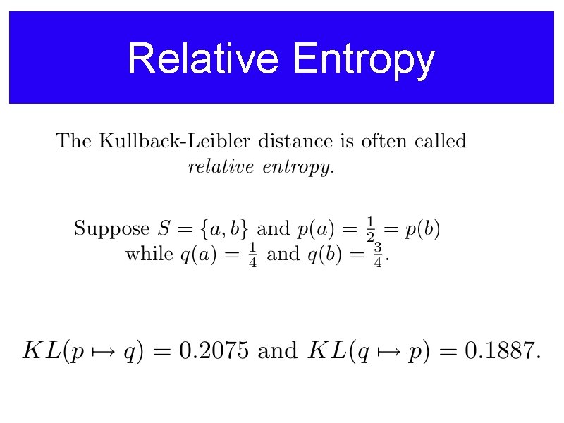 Relative Entropy 