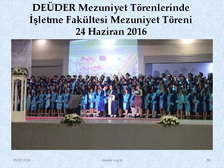 DEÜDER Mezuniyet Törenlerinde İşletme Fakültesi Mezuniyet Töreni 24 Haziran 2016 05. 09. 2016 deuder.