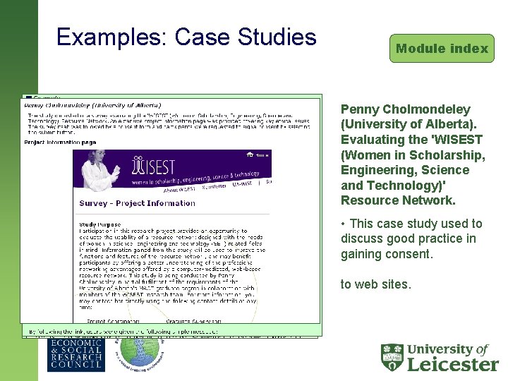 Examples: Case Studies Module index Tim Vorley (University Penny Cholmondeley Neil Coulson and of