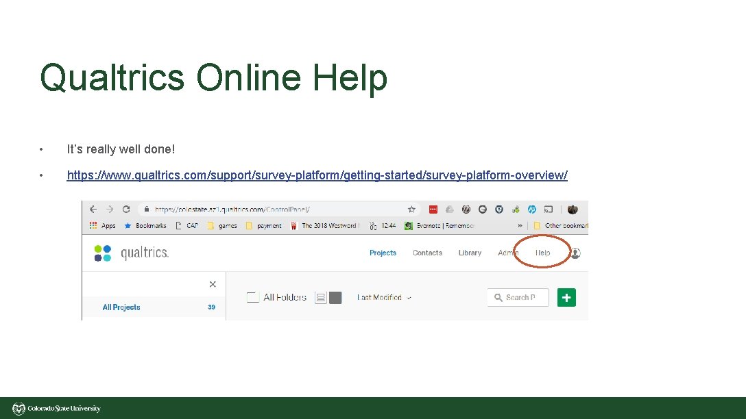 Qualtrics tips at CSU Student Affairs Training Mike