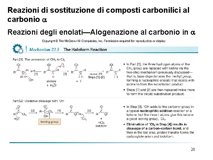 Reazioni di sostituzione di composti carbonilici al carbonio Reazioni degli enolati—Alogenazione al carbonio in