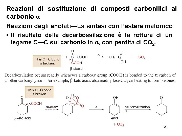 Reazioni di sostituzione di composti carbonilici al carbonio Reazioni degli enolati—La sintesi con l’estere