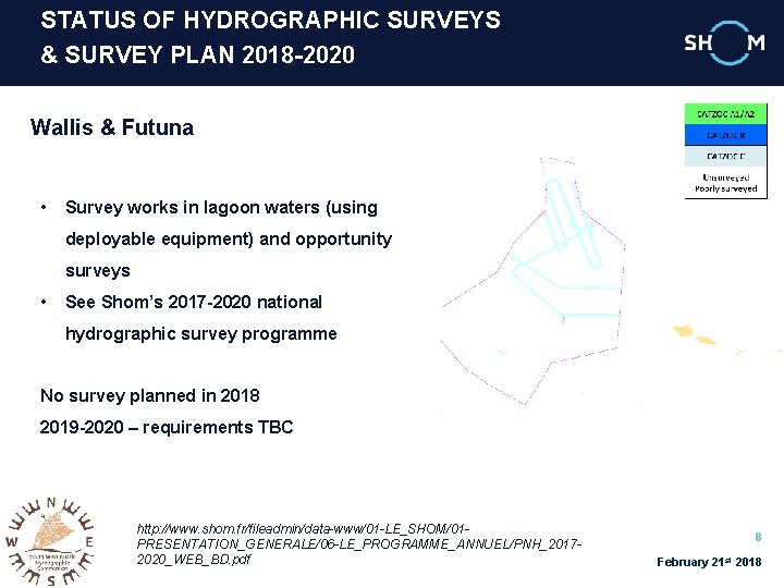 STATUS OF HYDROGRAPHIC SURVEYS & SURVEY PLAN 2018 -2020 Wallis & Futuna • Survey