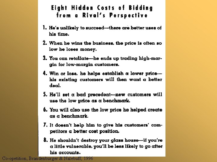 Co-opetition, Brandenburger & Nalebuff, 1996 