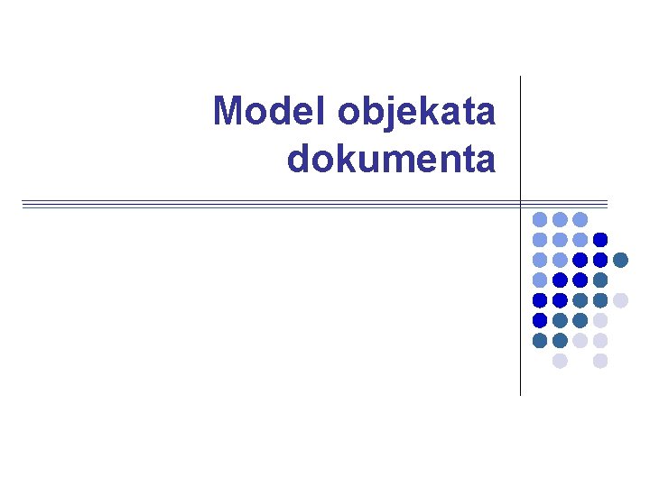 Model objekata dokumenta 