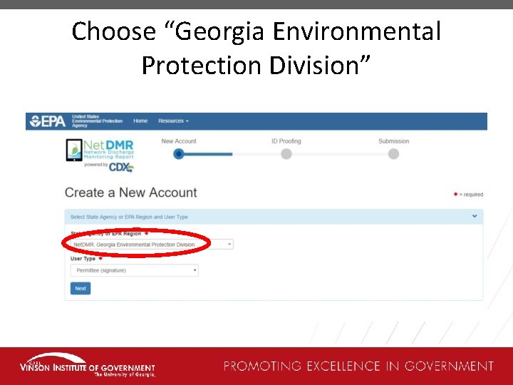 Choose “Georgia Environmental Protection Division” 