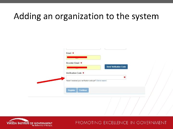 Adding an organization to the system 