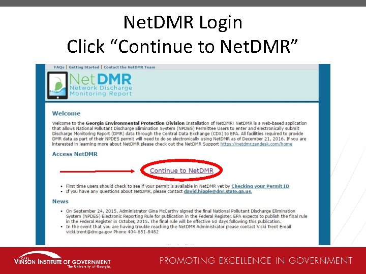 Net. DMR Login Click “Continue to Net. DMR” 