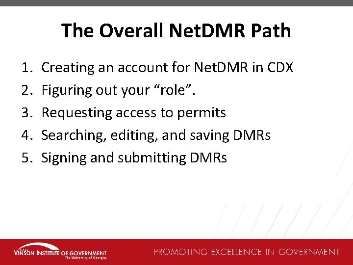 The Overall Net. DMR Path 1. 2. 3. 4. 5. Creating an account for