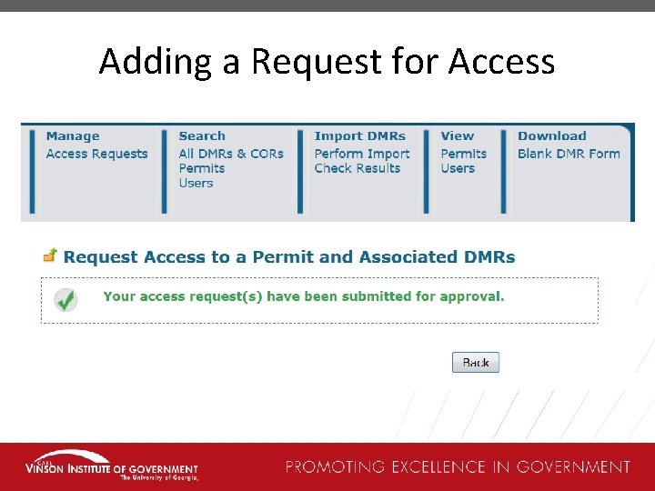 Adding a Request for Access 