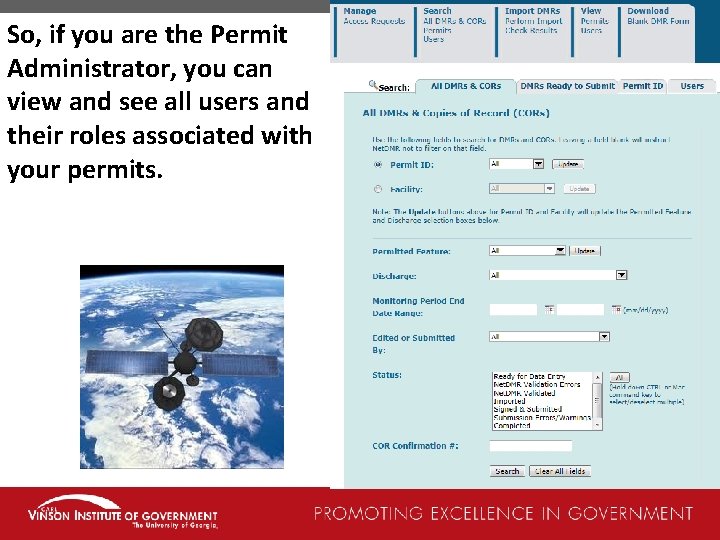 So, if you are the Permit Administrator, you can view and see all users