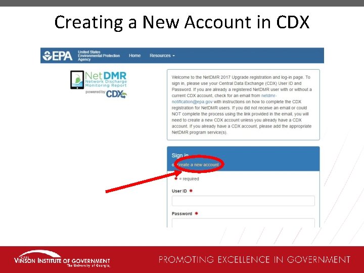 Creating a New Account in CDX 