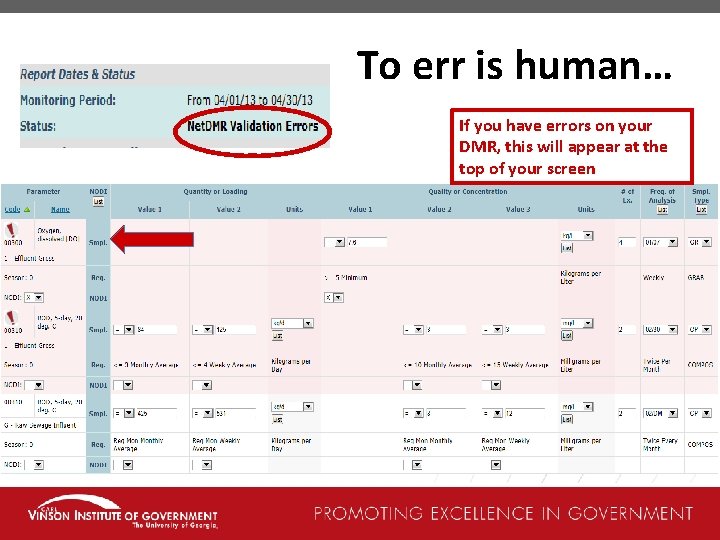 To err is human… If you have errors on your DMR, this will appear