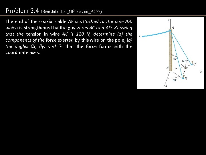 Problem 2. 4 (Beer Johnston_10 th edition_P 2. 77) The end of the coaxial