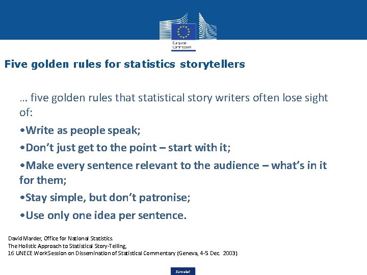 Five golden rules for statistics storytellers … five golden rules that statistical story writers