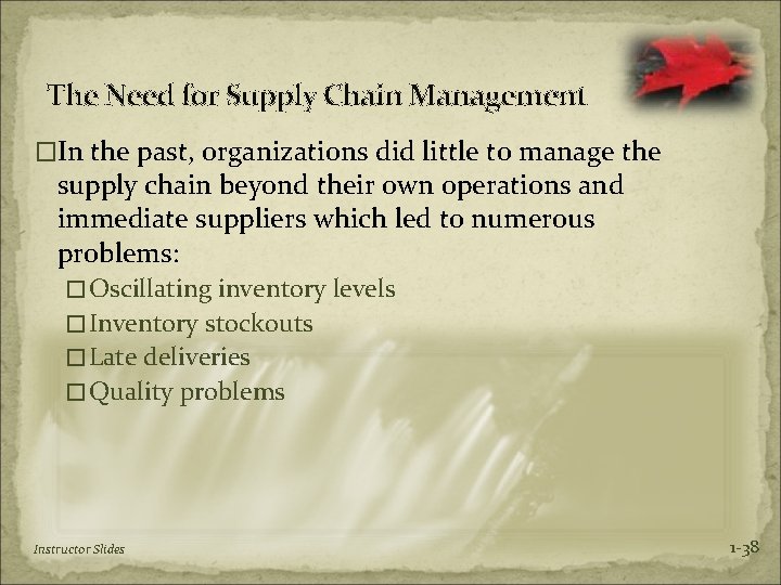The Need for Supply Chain Management �In the past, organizations did little to manage