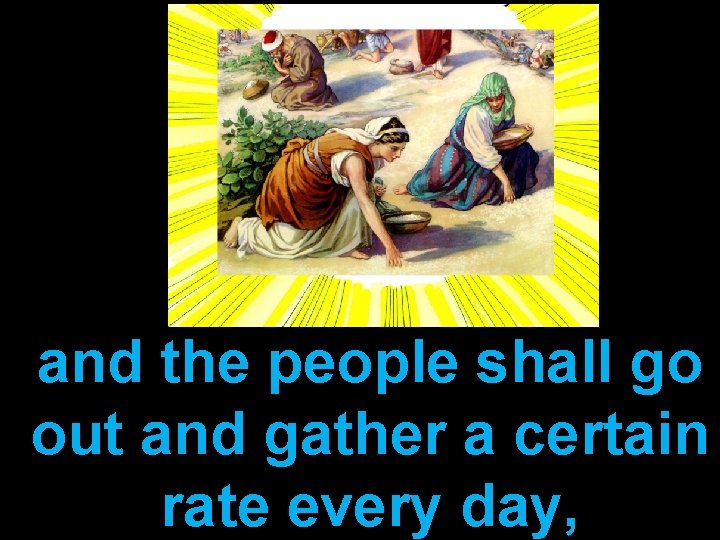 and the people shall go out and gather a certain rate every day, 