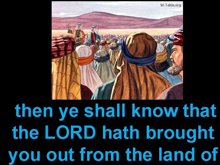 then ye shall know that the LORD hath brought you out from the land