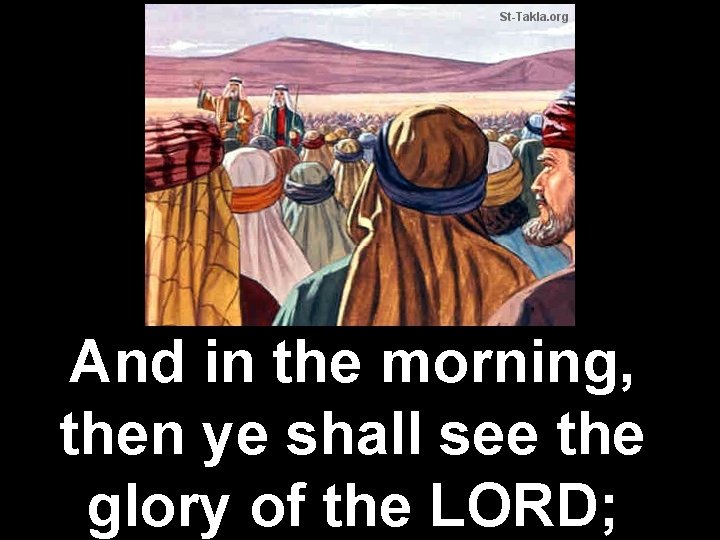 And in the morning, then ye shall see the glory of the LORD; 