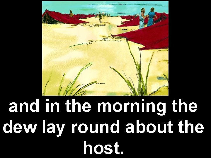 and in the morning the dew lay round about the host. 