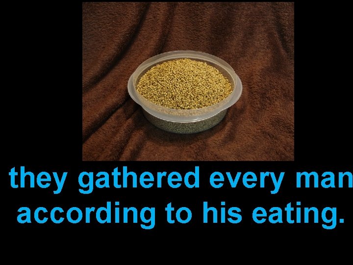 they gathered every man according to his eating. 