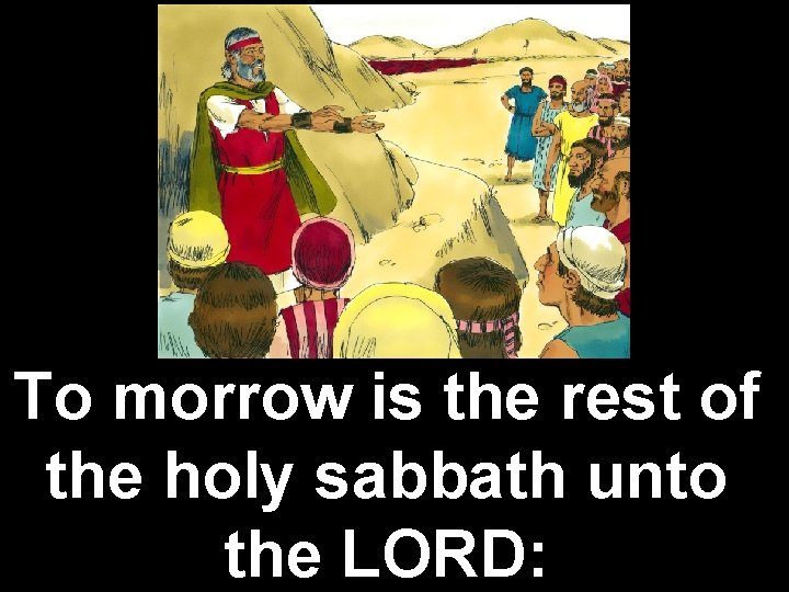 To morrow is the rest of the holy sabbath unto the LORD: 