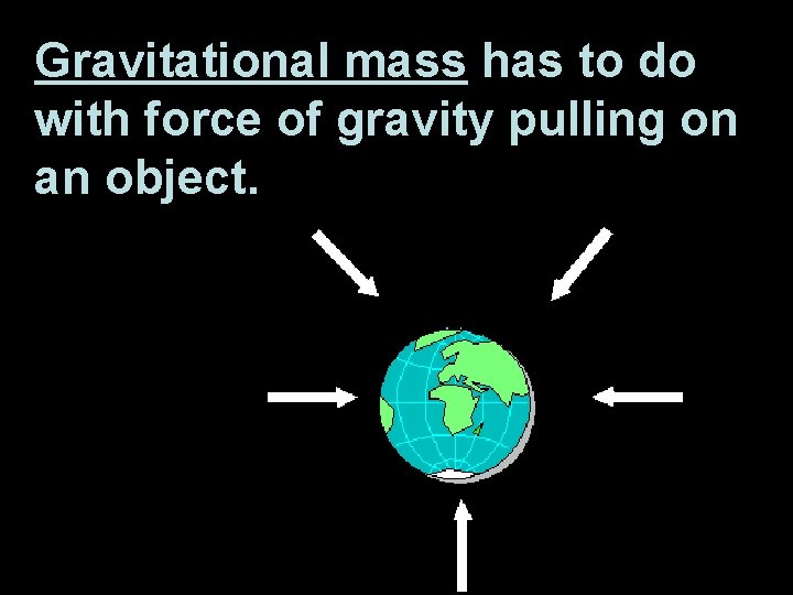 Gravitational mass has to do with force of gravity pulling on an object. 