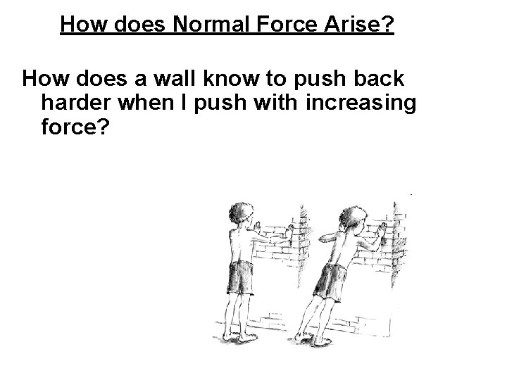 How does Normal Force Arise? How does a wall know to push back harder