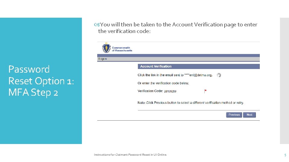  You will then be taken to the Account Verification page to enter the