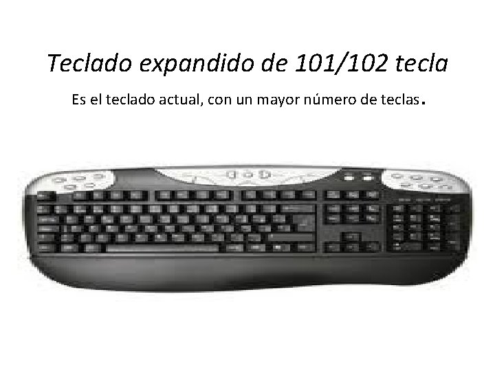 Teclado expandido de 101/102 tecla Es el teclado actual, con un mayor número de