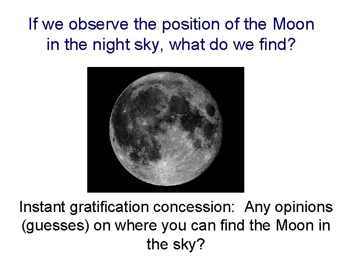 If we observe the position of the Moon in the night sky, what do