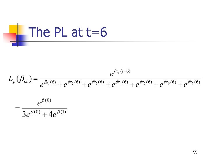 The PL at t=6 55 