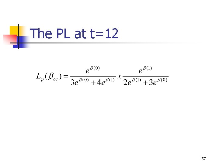 The PL at t=12 57 