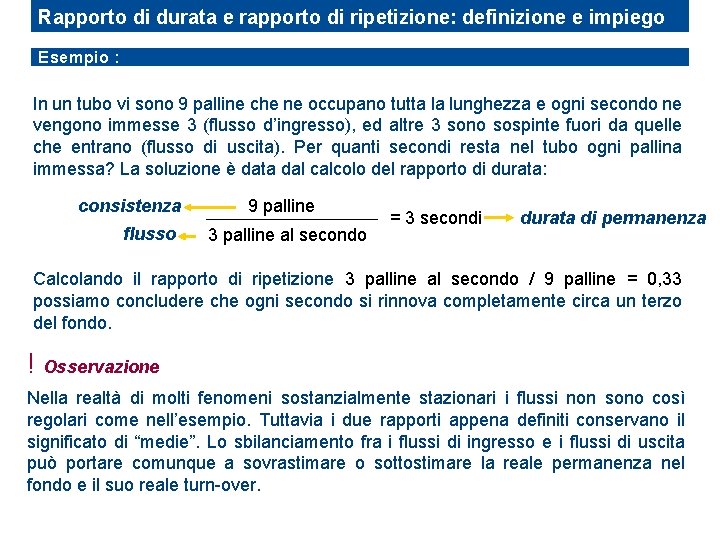 Rapporto di durata e rapporto di ripetizione: definizione e impiego Esempio : In un