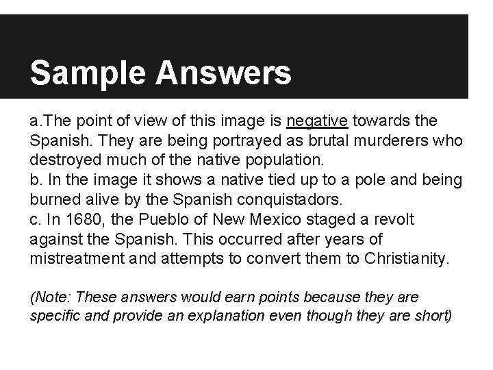 Sample Answers a. The point of view of this image is negative towards the
