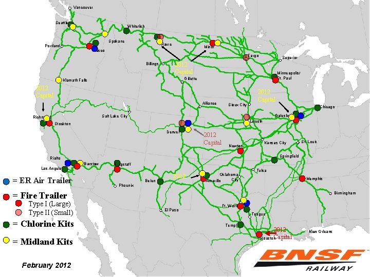 Vancouver Seattle Whitefish Spokane Portland Havre Minot Pasco Fargo Billings Superior 2012 Capital Minneapolis/