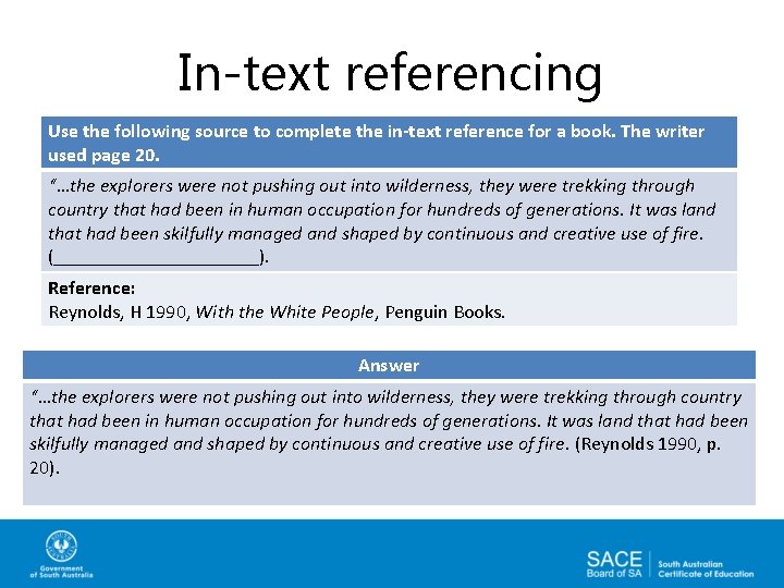 In-text referencing Use the following source to complete the in-text reference for a book.