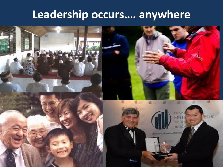 Leadership occurs…. anywhere 