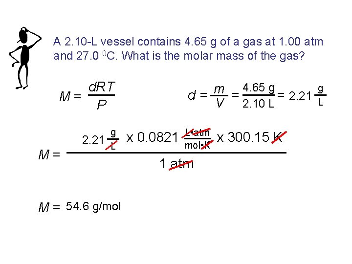 A 2. 10 -L vessel contains 4. 65 g of a gas at 1.