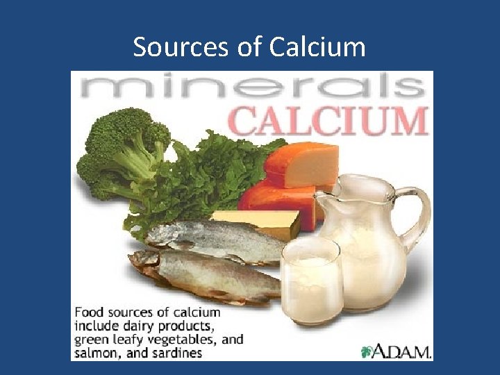 Sources of Calcium 